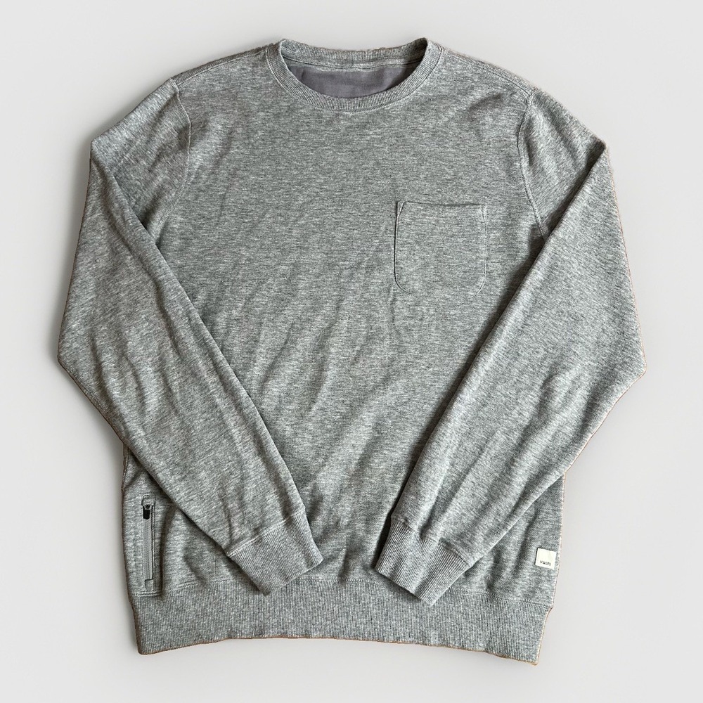 Vuori Jeffreys Pullover Sweatshirt Mens Medium Gray Pocket Light Casual V218